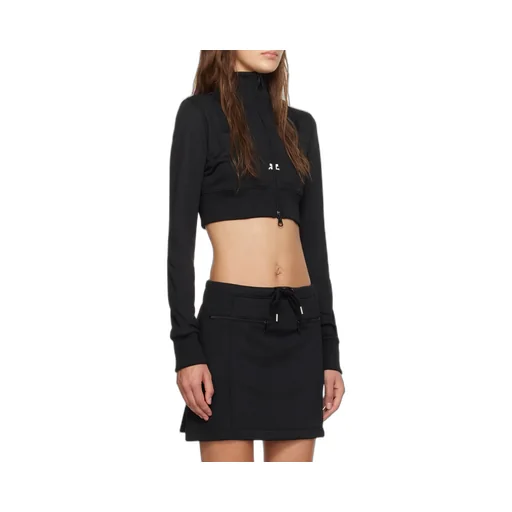 Ribbed Long-Sleeved Cropped Sweatshirt