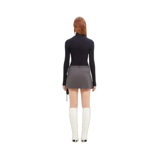 Draped Virgin Wool-Blend Mini Skirt