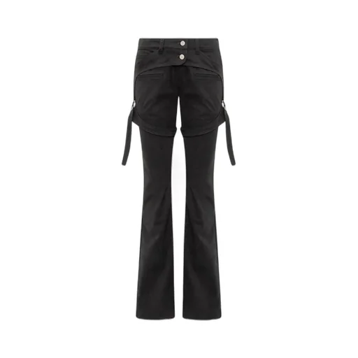Double-Waist Slim-Fit Cotton Jeans