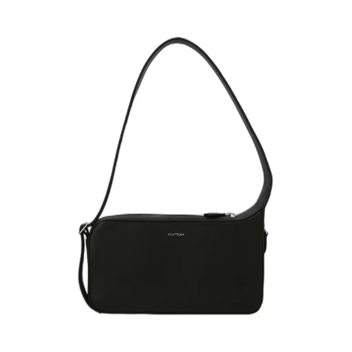 Logo Plaque Zip-Up Shoulder Bag