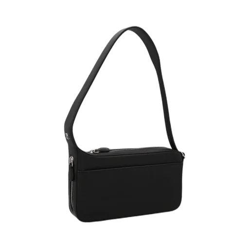Logo Plaque Zip-Up Shoulder Bag