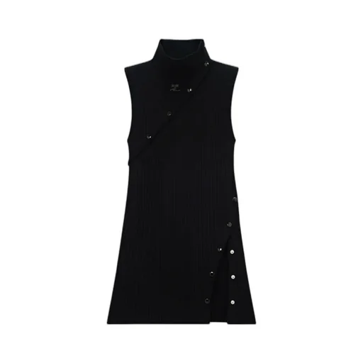 High-Neck Sleeveless Jumper