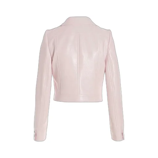 Vinyl Straight Hem Cropped Jacket