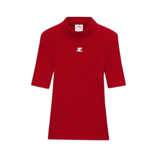 Reedition Short-Sleeved Ribbed Knit Jumper