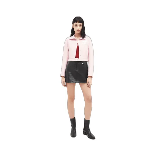 Logo Embroidered Ribbed Sleeveless Top