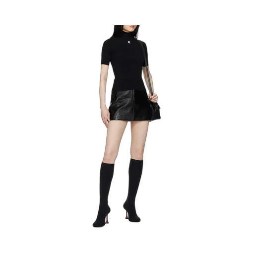 Reedition Short-Sleeved Ribbed Knit Jumper