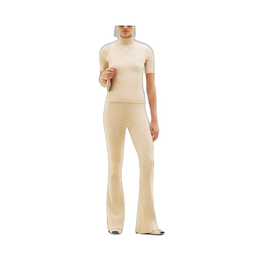 Reedition Rib-Knit Flared Trousers