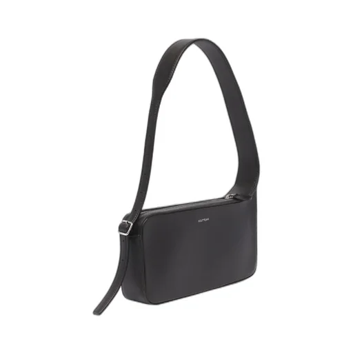 Logo Printed Zip-Up Shoulder Bag