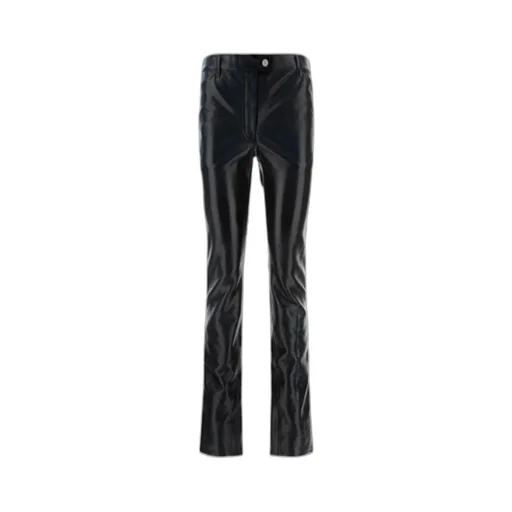 Logo Embossed Faux-Leather Slim Pants