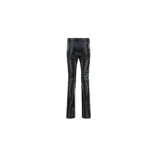 Logo Embossed Faux-Leather Slim Pants