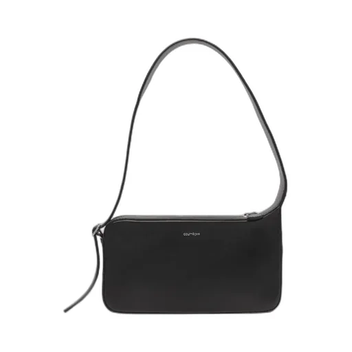 Logo Printed Zip-Up Shoulder Bag