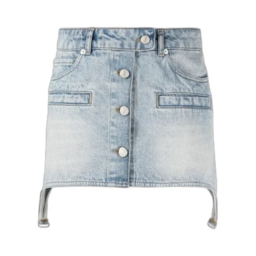 Suspenders Denim Mini Skirt