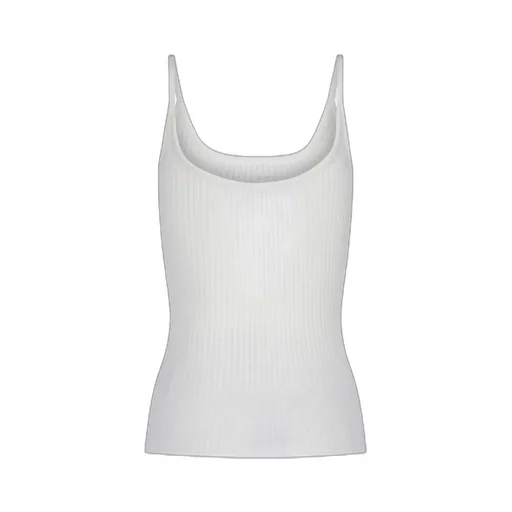 Logo Embroidered Ribbed Sleeveless Top
