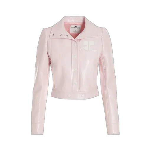 Vinyl Straight Hem Cropped Jacket