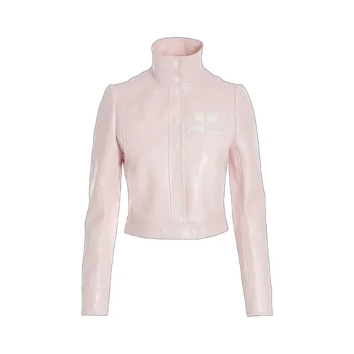 Vinyl Straight Hem Cropped Jacket
