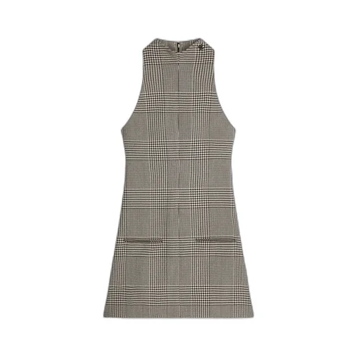 Sleeveless Prince Of Wales A-Line Dress
