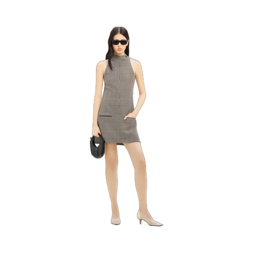 Sleeveless Prince Of Wales A-Line Dress