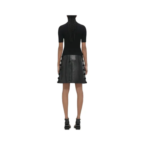 Rib Knit Short-Sleeved Polo Shirt