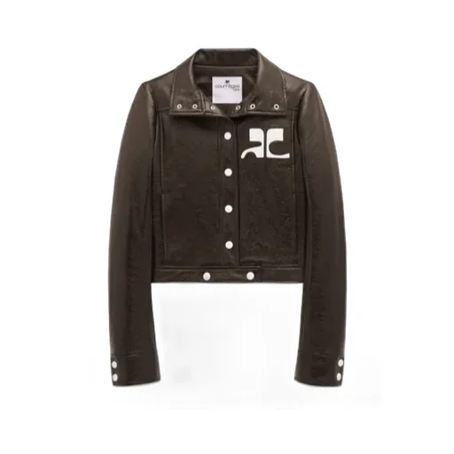 Vinyl Straight Hem Cropped Jacket