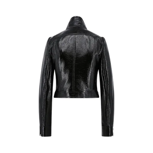 Vinyl Straight Hem Cropped Jacket