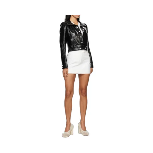 Vinyl Straight Hem Cropped Jacket
