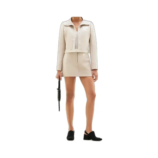 Vinyl Straight Hem Cropped Jacket