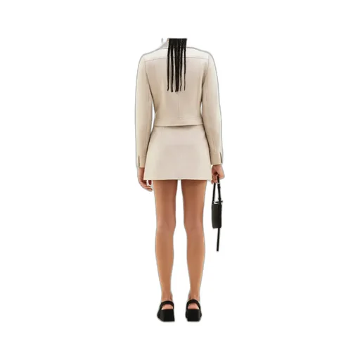 Vinyl Straight Hem Cropped Jacket