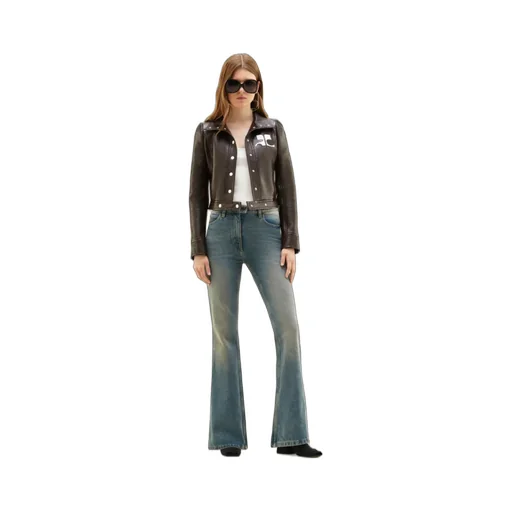 Vinyl Straight Hem Cropped Jacket