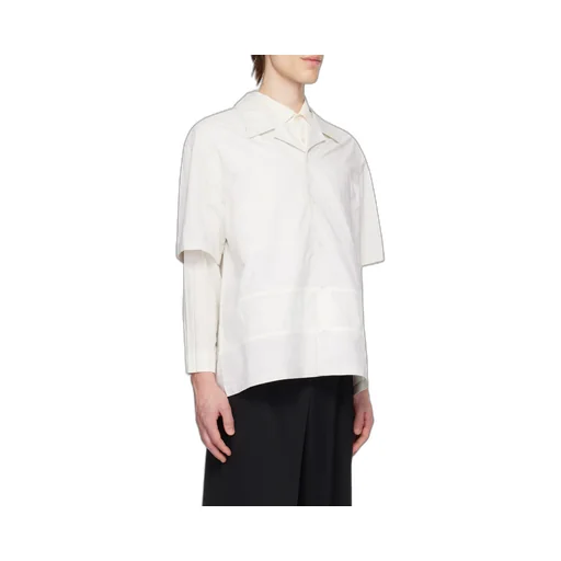Cotton Panelled Short-Sleeve Shirt