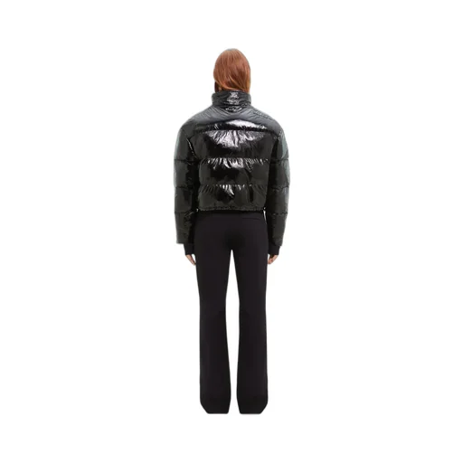 Vinyl High Neck Puffer Jacket