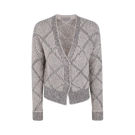 Sequined Rhombus Cardigan
