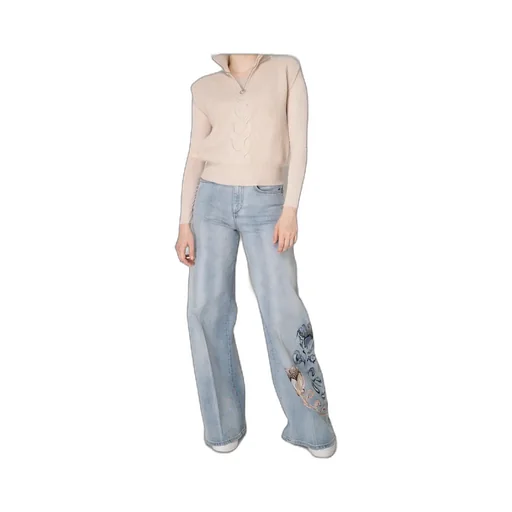 Tulle Crew Neck Blouse