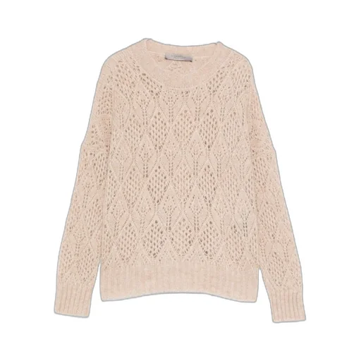 Open-Knit Round-Neck Sweater