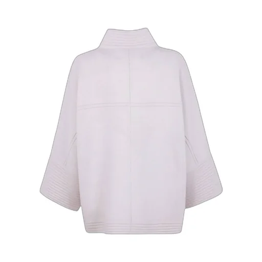 Ribbed-Panel Zip-Front Coat