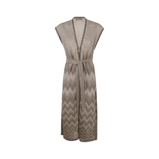 Chevron Knit Belted Dress