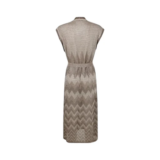 Chevron Knit Belted Dress