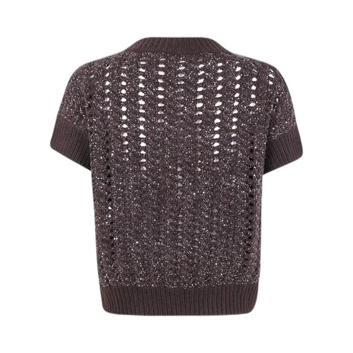 Sequin-Embellished Open-Knit Sweater