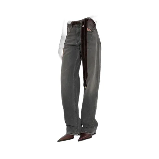 Lu Wide-Leg Belted Jeans