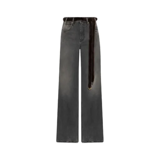Lu Wide-Leg Belted Jeans