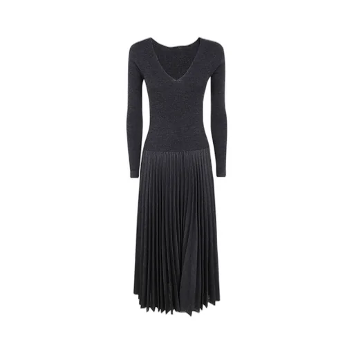 Pleated Knit Dress