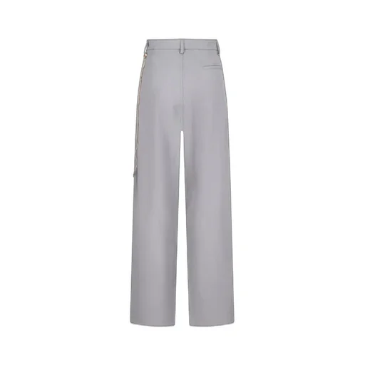 Chain-Detailed Straight Trousers