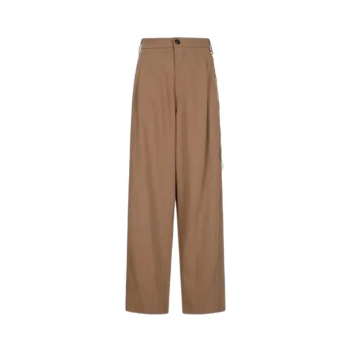 Chain-Embellished Pleated Trousers
