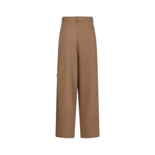 Chain-Embellished Pleated Trousers