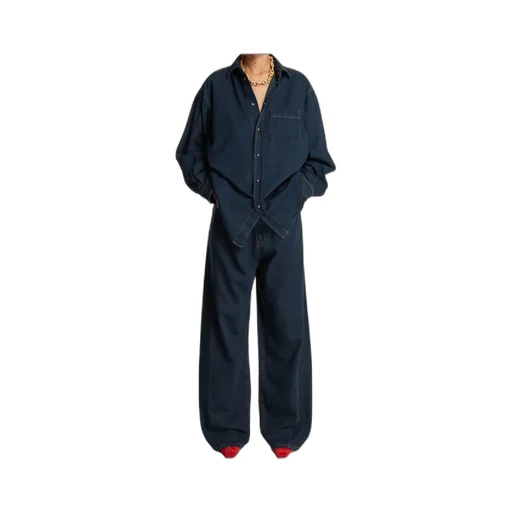 Long-Sleeved Denim Shirt