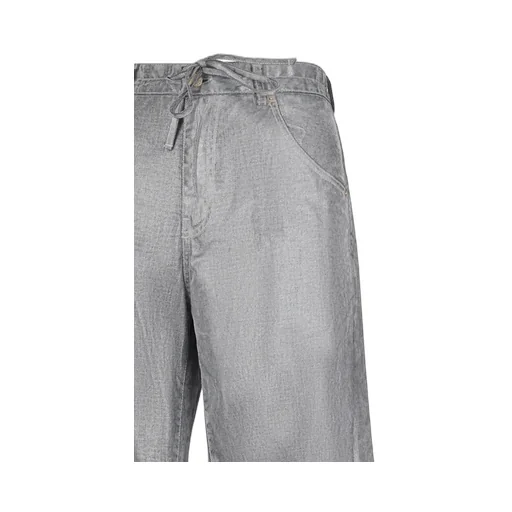 Drawstring Straight-Leg Jeans