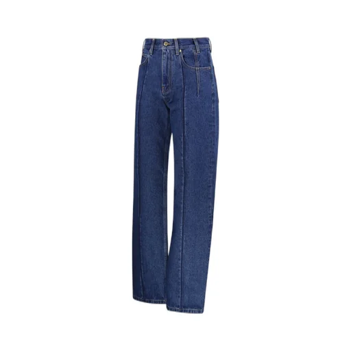 Lu Straight Leg Pleat Effect Fitted Jeans