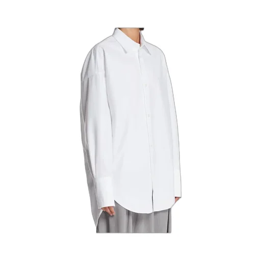 Long-Sleeve Curved-Hem Shirt