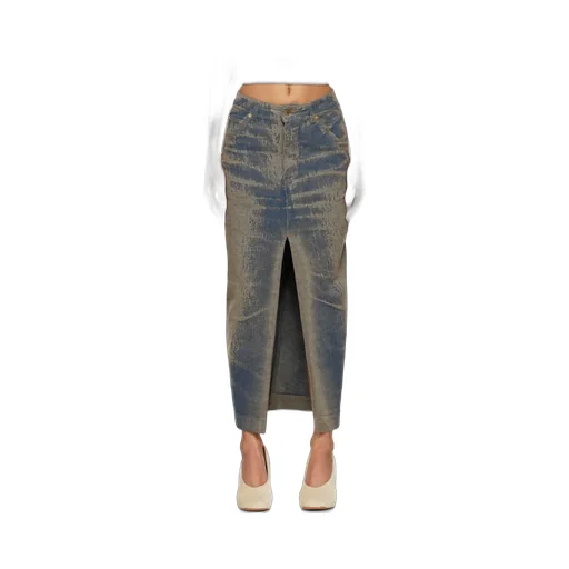 Elasticated Denim Half-Length Skirt