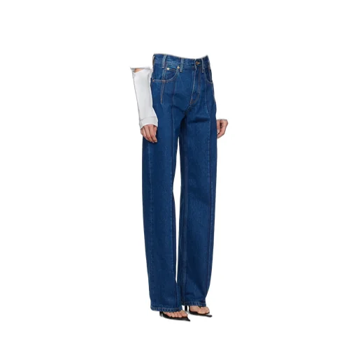 Lu Jeans With Pleated Effect Blue