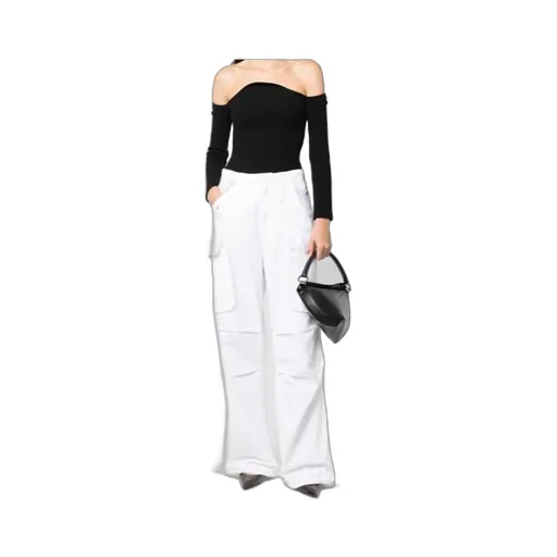Ripped-Detail Wide-Leg Trousers